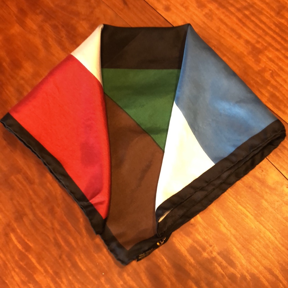Vintage All Silk Color block Scarf by Dumont - Picture 4 of 9